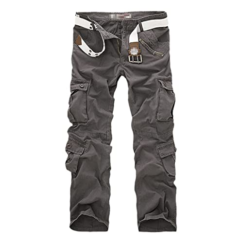 Pantalon cargo homme gris en grande taille 40 avec motif camouflage