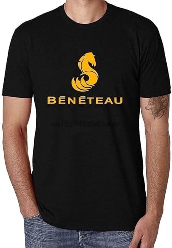 YSYJWMD Beneteau French Sailboat Fishing Black T Shirt Men's Tops Tee Black L