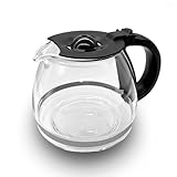 5 Cup Replacement Coffee Carafe, Fits Mr Coffee 5-cups Coffee Machines Model BVMC-PC05BL2, BVMC-SC05BL, Compatible with Gourmia GCM3510 5cups Coffee Maker, Black handle