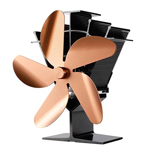 QYIYA 201S 5 Blades Heat Powered Stove Fan for Wood Log Burner Heater Fireplace Ecofan
