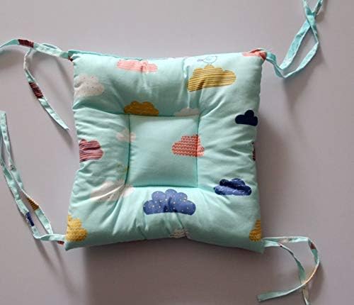 Cartoon Chair Cushion, Square Seat Back Pp Cotton Chair Cushions with Ties for Kids Children Boy Girl Stool Pad-a 26x26cm(10x10inch)