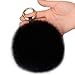 12 CM Fox Fur Key Chain Bag Charms, Fur Pom Pom Keychain Large Ball ¡­ (BLACK, 12cm)