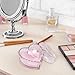 Gsteng Large Body Powder Puff Container, Pink Heart Crystal Powder Container, Reusable Dusting Powder Case, Body Puff Glass Jar, Puff not Including