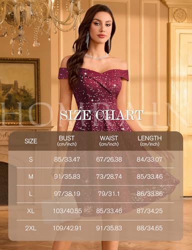 HomRain Burgundy Sequin Lace Wedding Guest Dresses for Women Mother of the Bride Short Formal Elegant Cocktail Party Dress Sequin-Burgundy M — view 4