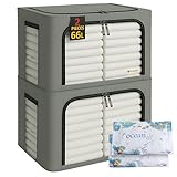 FENIXE _ Contenedores para armario ahorran espacio 66 L, 3 x 66