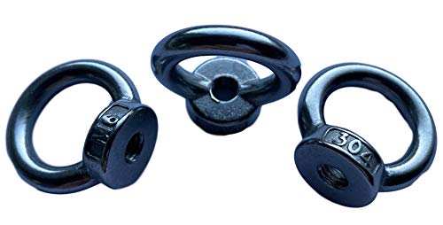 Lot de 5 écrous à œillets M6 en acier inoxydable - Œillet avec filetage M6 - V2A - Ouverture de l'œillet : 16 mm Cover