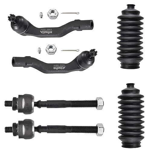 ASTARPRO - 6pcs Front Tie Rod Ends Inner and Outer Complete Kit with Boots Compatible with 1996-2000 Honda Civic and Acura EL