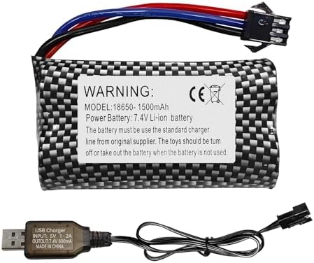 Fytoo 3-Pack 7.4V 1500mAh LiPo Batteries With 1-to-3 Charging Cable For WLtoys RC Cars & Boats 13 thumbnail image
