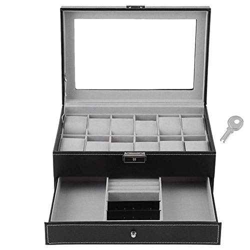 Boîtier watch case 12 montres noir pour éviter les rayures