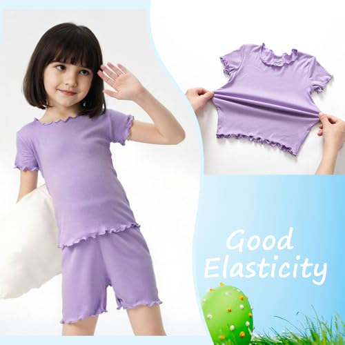 Zanie Kids Toddler Summer Pajamas Set 2 Piece Short Sleeve PJs Cooling Sleepwear2