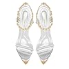 Silver Stiletto Heels with Modern Strap Adjustable... #1