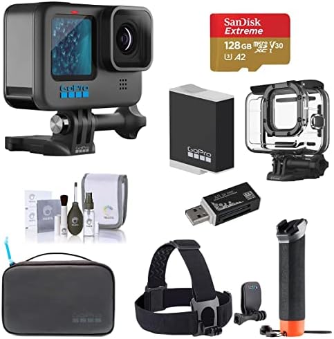 GoPro HERO11 Black Waterproof Action Camera Water Sport Bundle with 128GB Memory Card, Protective Housing, Extra Battery, Adventure Kit 2.0, Cleaning Kit GoPro HERO11 Black Waterproof Action Camera Water Sport Bundle with 128GB Memory Card, Protective Housing, Extra Battery, Adventure Kit 2.0, Cleaning Kit