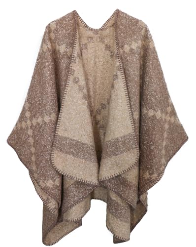 Chal abrigo mujer reversible Miaikvs para evitar el frío sin usar chaquetas pesadas khaki