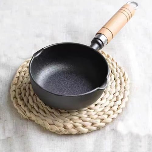 Olla de hierro para calentar aceite mini sartén con boquilla doble 3