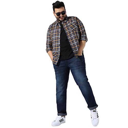 Image of Instafab Plus Men's Button Up Regular Fit Shirt for Casual Wear Modern Clothing Shirt Crafted with Regular Sleeve, Comfort Fit & High-Performance for Everyday Wear
