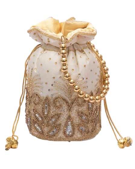 Women Bridal Potli Golden Leaves A9-image-3