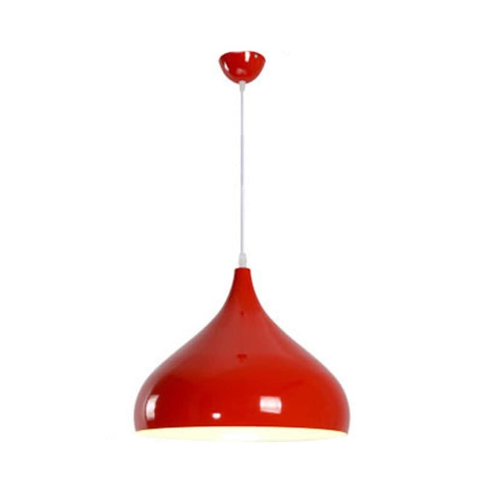 HUAYUSEDF Modern Industrial Metal Pendant Lamp Chandelier Hanging Lighting Ceiling Fixture E27 Compatible for Kitchen Study(Red,42cm)
