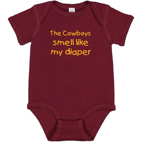 Image of Washington Fan The Cowboys Smell Like My Diaper Funny Baby Bodysuit Gift Outfit