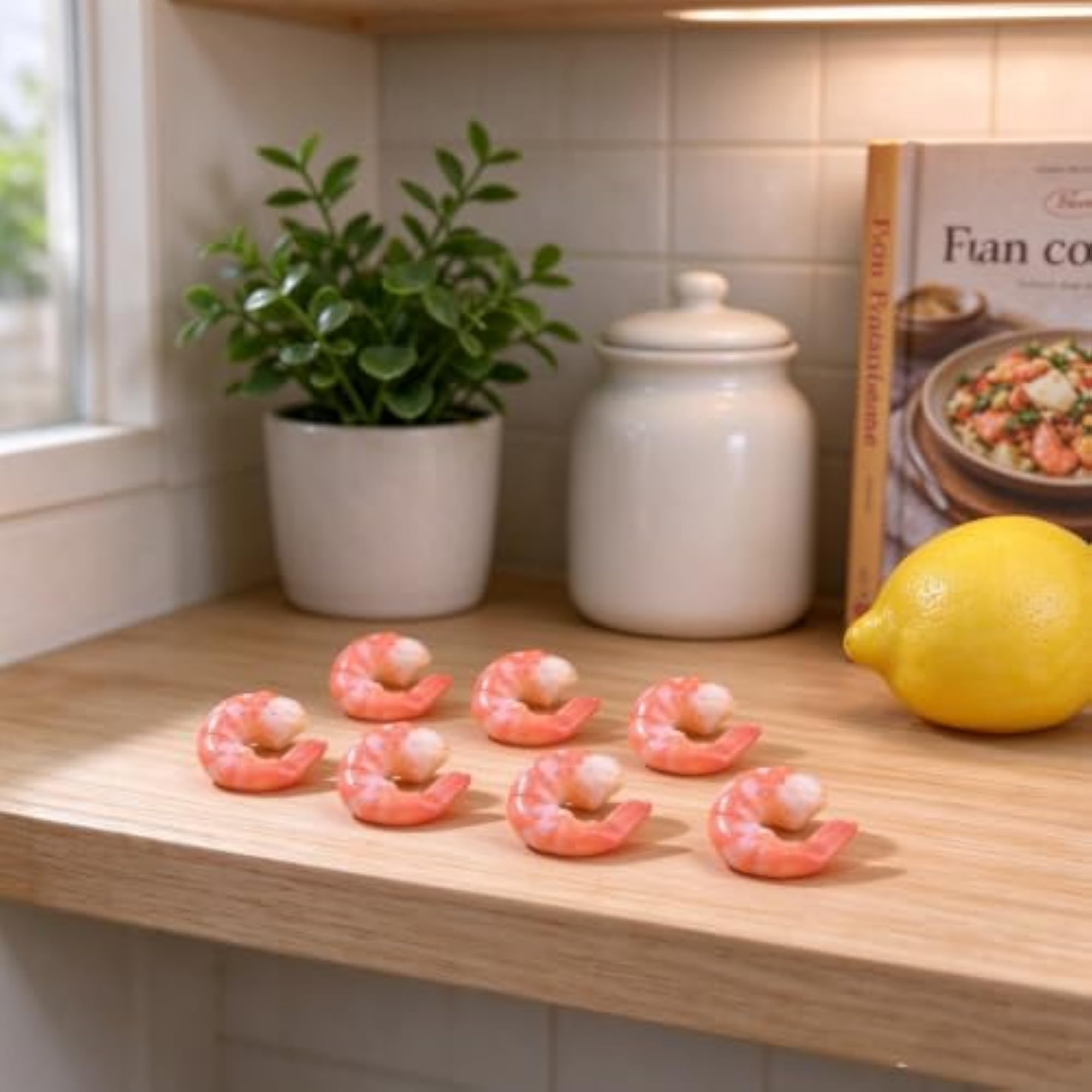 20PCS Realistic Fake Plastic Shrimp Food Props Display