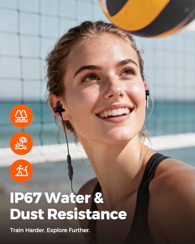Image of Truefree Wireless Earbuds, HD-100 Bluetooth 6.0 Sport Earphones, Magnetic Wireless Headphones, 11mm Driver Spatial Audio, IP67 Waterproof, 20H Playtime, AI Enhanced Calls, App Control, Dual Connection