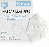 50 Mascarillas Homologadas de Certificación CE, Mascarilla FFP3 sin Válvula de 5 Capas, Máscara Contra de Polvo y Partículas, Mascarilla de Protección Personal con Filtros de Calidad BFE≥99, 50 Piezas
