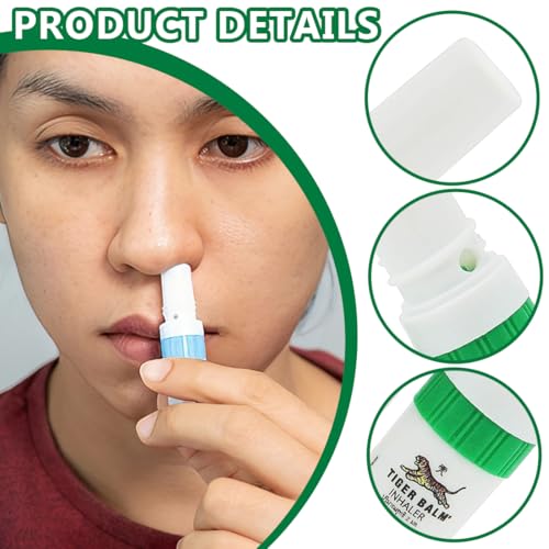 RGKY 2 Stück NasenInhalierstift Thailand,Natürlicher Inhaler,Für Frische, Konzentration & unterwegs