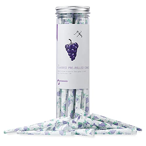 Ornate Ocean Pre Rolled Cones Flavored Cones 50 Pack | Flavored Pre-Rolled Cones King Size Cones With Tips Rolling Papers | Metal Mini Accessory (50 Pack Travel Kit) (Grape) #TOP2