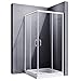 ELEGANT Corner Shower Door 36'' D. x 36'' W. x 72'' H, Framed Shower Enclosure with 1/4'' Clear Glass, Double Sliding Shower Door in Chrome Finish (Shower Base Not Included)