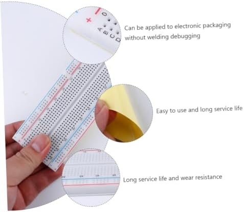 BELLIFFY 2pcs Solderless Experiment Breadboard with 830 Holes for Electronics Prototyping and Circuit Testing, Resin Material with Self-Adhesive Backing for Easy Fixing in Classroom - 5
