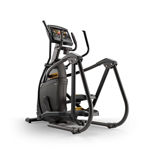 Image of Matrix Fitness A30 Ascent Elliptical with XIR | 16 inch Touchscreen (WiFi+BT+HDMI) | Low Impact Workouts, Full Body Cardio | Space Saving Compact Design, Suspension Elliptical with Adjustable Incline
