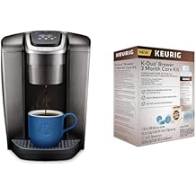 Keurig K-Elite Single-Serve K-Cup Pod Coffee Maker, Brushed Slate, 12 oz. Brew Size & K-Duo 3 Month Care Brewer Maintenance Kit