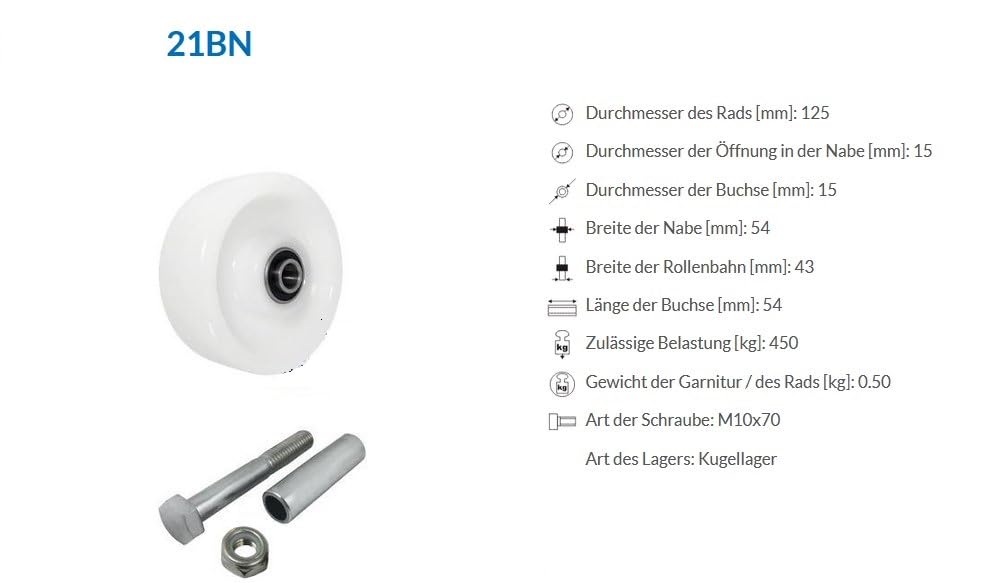 Rollen aus Polyurethan-Polyamid mit Kugellager Kunstoffrollen 60-109mm