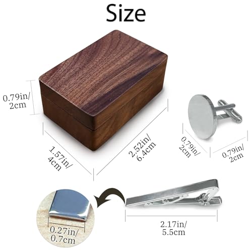 Mancuernillas y pasador de corbata personalizados para hombre miniatura 2