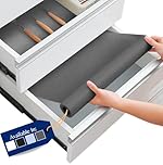 Kitchen Drawer Liners by Linda’s Essentials (44.5 x 500 cm) - Non-Slip Cupboard & Fridge Mats, Protects from Spills, Multi-Use Shelf & Cabinet Liner, Great Kitchen Accessory (Grey)