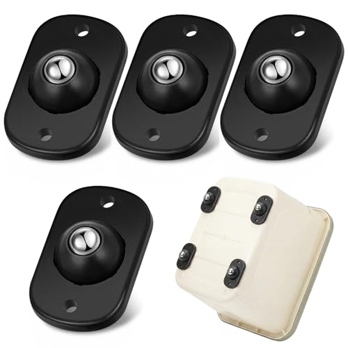 Honoson Self Adhesive Caster Wheels,Black,1 Steel,4 Pcs