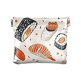 Salmon sushi squeeze coin purse pouch for women,PU Leather Change Purse Mini Storage Bag