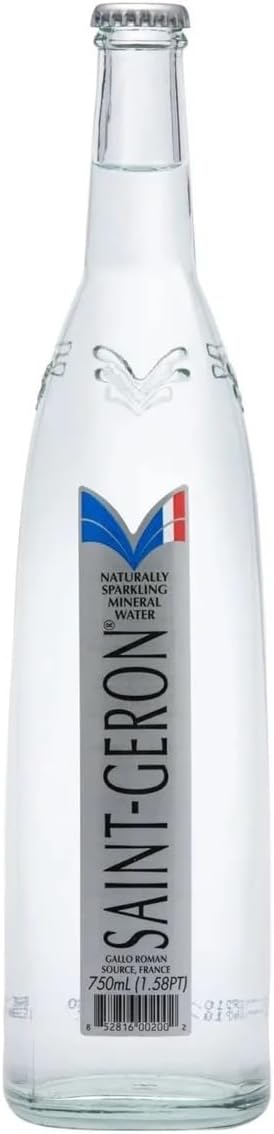 Saint-Geron (Sparkling) Natural Spring Mineral Water, 25.3 fl oz (12 Glass Bottles)