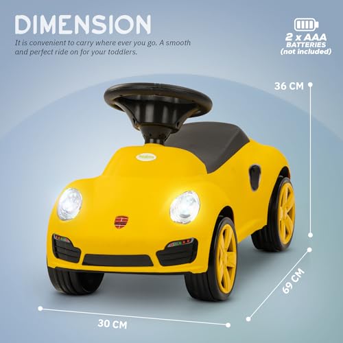 Baybee Bolt Push Ride on Car for Kids, Baby Rideons Kids Car with Music, Light & Comfort Seat | Push Baby Cars Toys for Toddlers | Ride on for Kid to Drive 1 to 3 Years Boys Girls (Yellow) - Image 7