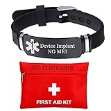 ForeverWill Device Implant NO MRI Awareness Armband, Personalised Medizinische Silikon Alarm Armband für Frauen Männer Kinder