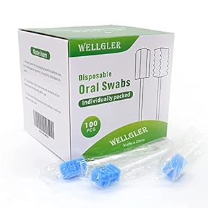 Wellgler’s Oral Care Swabs Disposable- Blue 100 Counts
