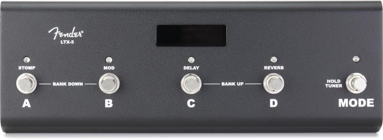 قمة view of Fender LTX-5 Footswitch with labeled buttons