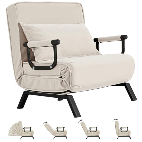 Hupmad Convertible Bed Sleeper Chair,Tri-fold Upholstered...