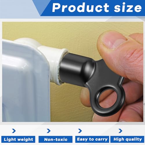 Yaocom 20 Pcs Black Radiator Bleeding Air Valve Key Copper Alloy Radiator Bleed Keys Gas Valve Metal Radiator Key with 20 Pcs Chain for Home Water Plumbing Tool Replacement Set - Thumbnail 6