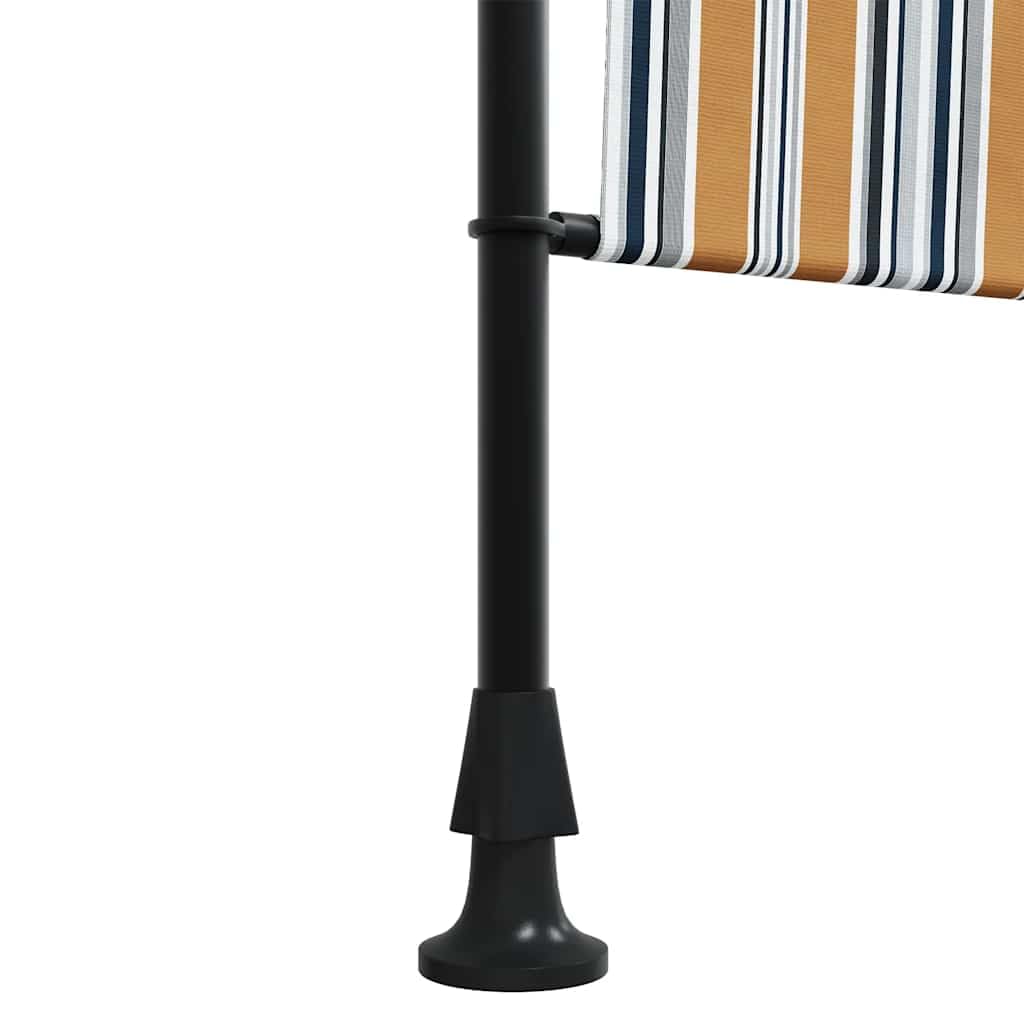 Markiza tarasowa żółto-biała 100x270 cm z regulowaną wysokością 225-275 cm, stalowa rama i tkanina PU odporna na promienie UV, roletka zewnętrzna z korbą do zwijania na balkon