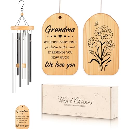 Milcier Gifts for Grandma, Grandma Gifts for Mothers Day, Grandmas Wind Chimes, Best Christmas...