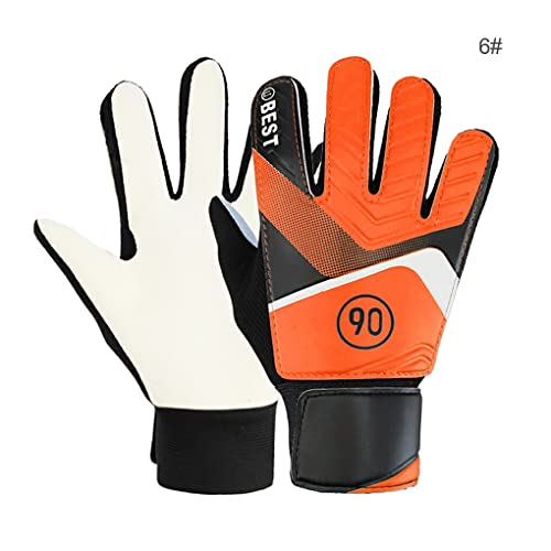 WUUOSSYUIS 1 par de luvas de futebol infantil luva de proteção para as mãos de goleiro de futebol, L