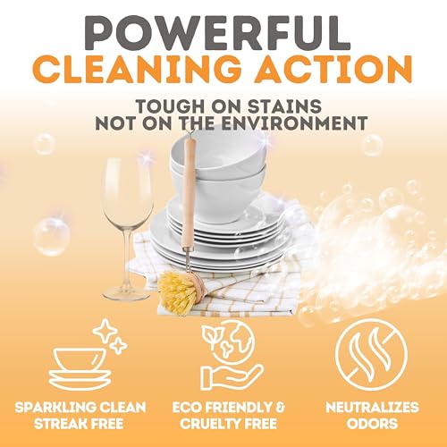 Bubbleburps Non Toxic Dishwasher Detergent Sheets, 120 Washes, Natural Dishwasher Detergent Liquid, No Plastic or Phosphate Septic & Gray Water Safe, Organic, No Mess, Use in Dishwasher or Sink