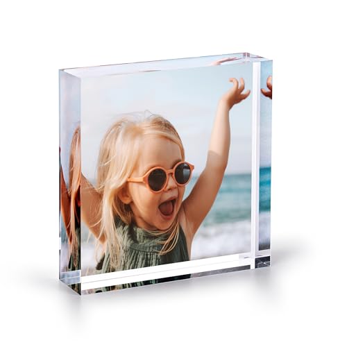 Acrylic Photo Block, Custom Photo Gifts, 3.5x3.5' | 0.6' Thick | Personalized Acrylic Print