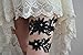 Oyabridal Garter for Bride Wedding Garter Set Floral W010 (Black)
