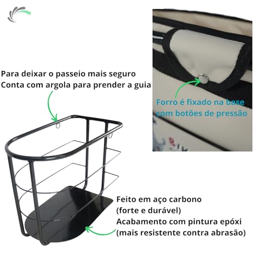 Cestinha Para Bagageiro Para Pets Grande Porte, Bege, Big Bike Dog Altmayer